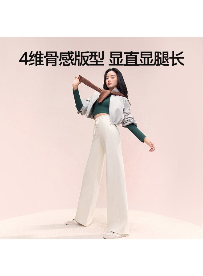 SIINSIIN Women'S Sweatpants, New Autumn And Winter Style, Fluid Draping, Versatile, Petite-Friendly, Slimming, Fleece-Lined, High-Waisted, Wide-Leg, Casual Pants, Sporty Style - Image 3