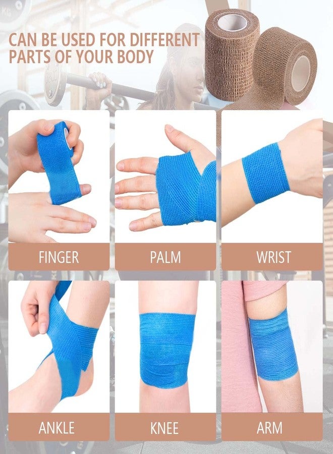 KISEER 15 Pack 2 Inch x 5 Yards Skin Self Adhesive Bandage Breathable Cohesive Bandage Wrap Rolls Elastic Self-Adherent Tape for Stretch Athletic, Sports, Wrist, Ankle - Image 5