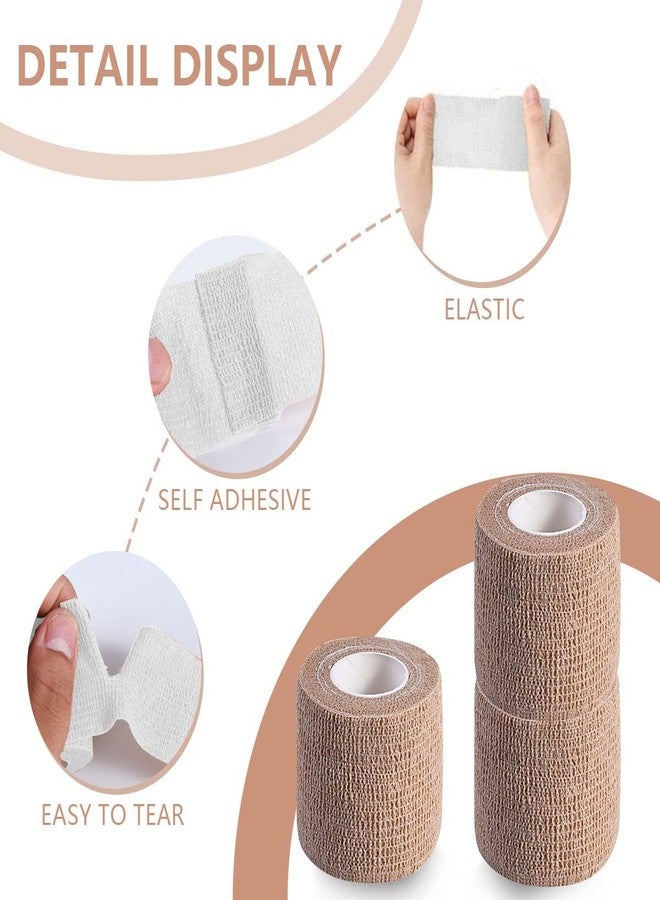 KISEER 15 Pack 2 Inch x 5 Yards Skin Self Adhesive Bandage Breathable Cohesive Bandage Wrap Rolls Elastic Self-Adherent Tape for Stretch Athletic, Sports, Wrist, Ankle - Image 3