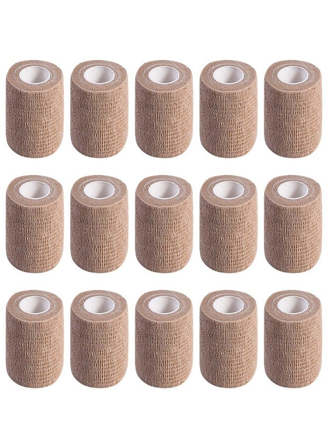 KISEER 15 Pack 2 Inch x 5 Yards Skin Self Adhesive Bandage Breathable Cohesive Bandage Wrap Rolls Elastic Self-Adherent Tape for Stretch Athletic, Sports, Wrist, Ankle - Image 1