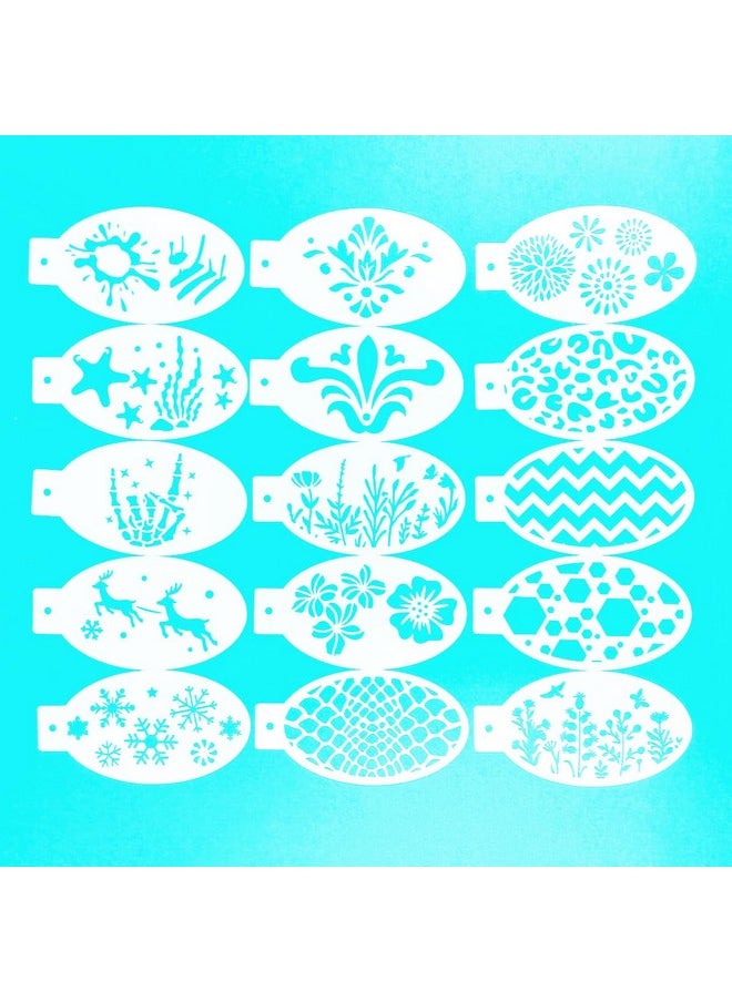 CODOHI 81 Pcs Face Painting Stencils 3"X5.5", Body Facial Painting Stencils, Reusable Flowers Mermaid Scale Leopard Cracks Claw Stencils Makeup Kit Face Tracing Stencils For Holiday Halloween Party  - Image 2