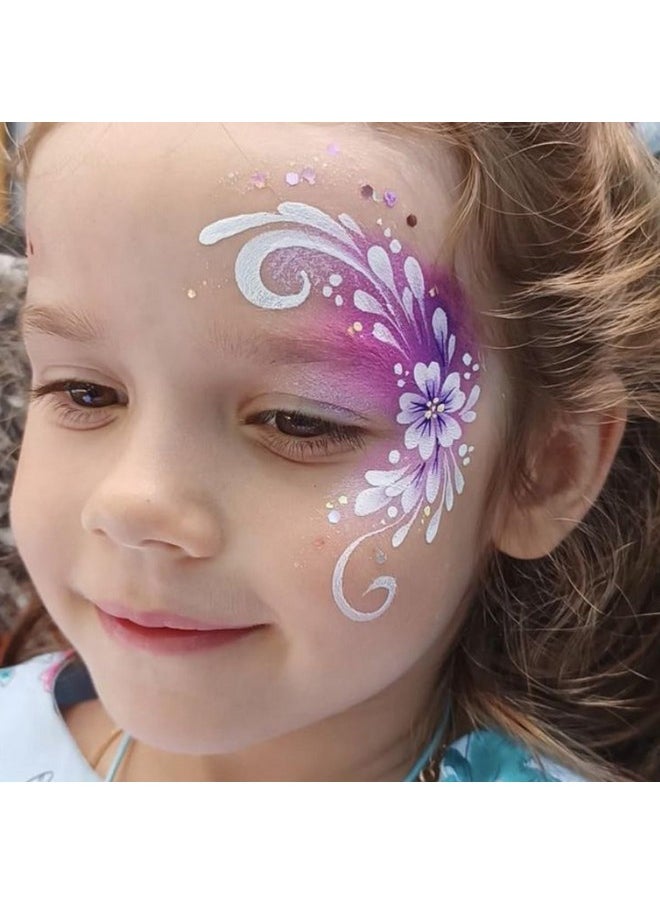CODOHI 81 Pcs Face Painting Stencils 3"X5.5", Body Facial Painting Stencils, Reusable Flowers Mermaid Scale Leopard Cracks Claw Stencils Makeup Kit Face Tracing Stencils For Holiday Halloween Party  - Image 4