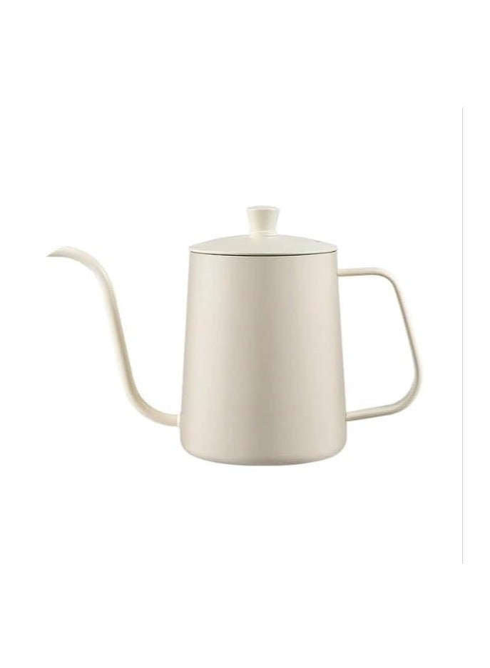 Liying 600ml Stainless Steel pour-over Coffee Kettle Drip Coffee Pot and Lid, Long Narrow Spout Coffee Pot Tea Stove Kettles for Home Brewing, Camping and Traveling (White) - Image 1