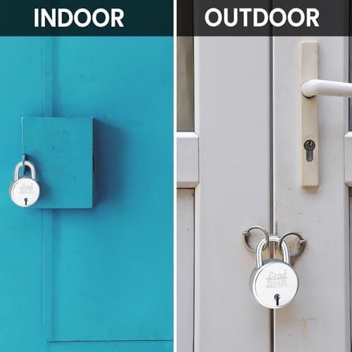 Link Locks| Round 50mm Padlock with 3 Keys |Lock for Main Door, Gate, Shops, Office | Silver Finish |2 Years Warranty - Image 4