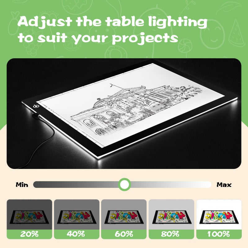 RTjoy A4 LED Light Tracing Box Pad, Adjustable 9x12 Inch USB Powered Artcraft Portable Light Copy Board for Tattoo Transferring Artists DIY Drawing Diamond Art Sketching - Image 4