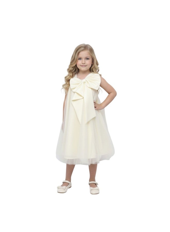 Bidani Beige Cascade Party Dress - Image 3