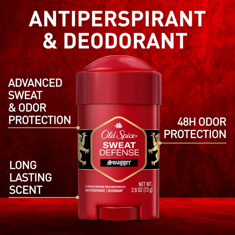Old Spice Sweat Defense Antiperspirant & Deodorant for Men, 24/7 Ultimate Sweat Protection, Long Lasting Scent, Soft Solid, Swagger with Cedarwood Scent, 2.6 oz - Image 2