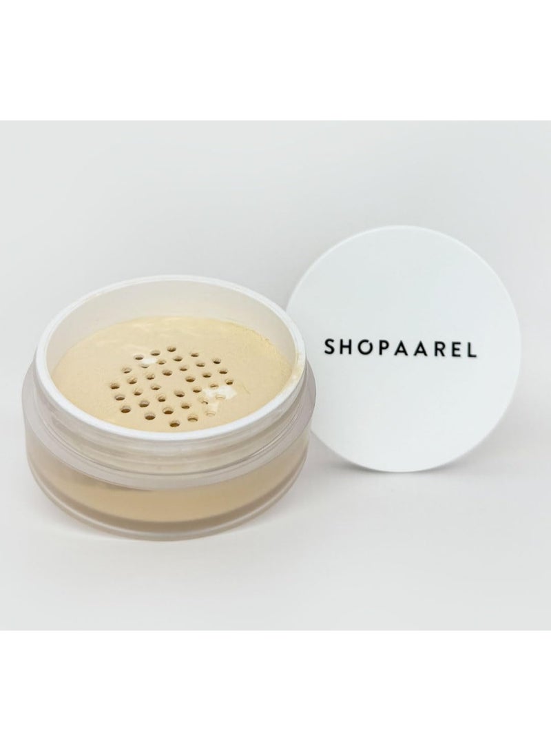 شوبارل بودرة تثبيت SHOPAAREL للتحكم في الزيوت | بودرة تثبيت مطفية (مات) تدوم طويلاً | مقاومة للتعرق، خفيفة الوزن، وتمنح ملمساً ناعماً | بودرة لمسة نهائية لمكياج الوجه للنساء (اللون الأصفر، 03) - Image 1