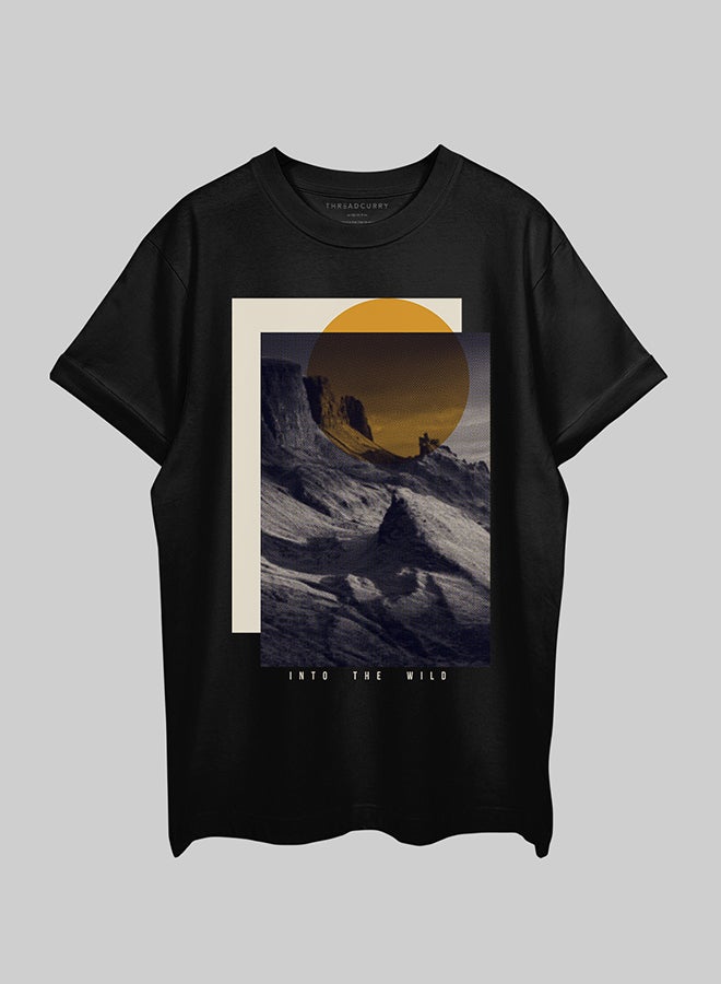 THREADCURRY THREADCURRY Into the Wild Oversized Drop Shoulder Cotton Loose Printed T-Shirt for Men  - Image 1