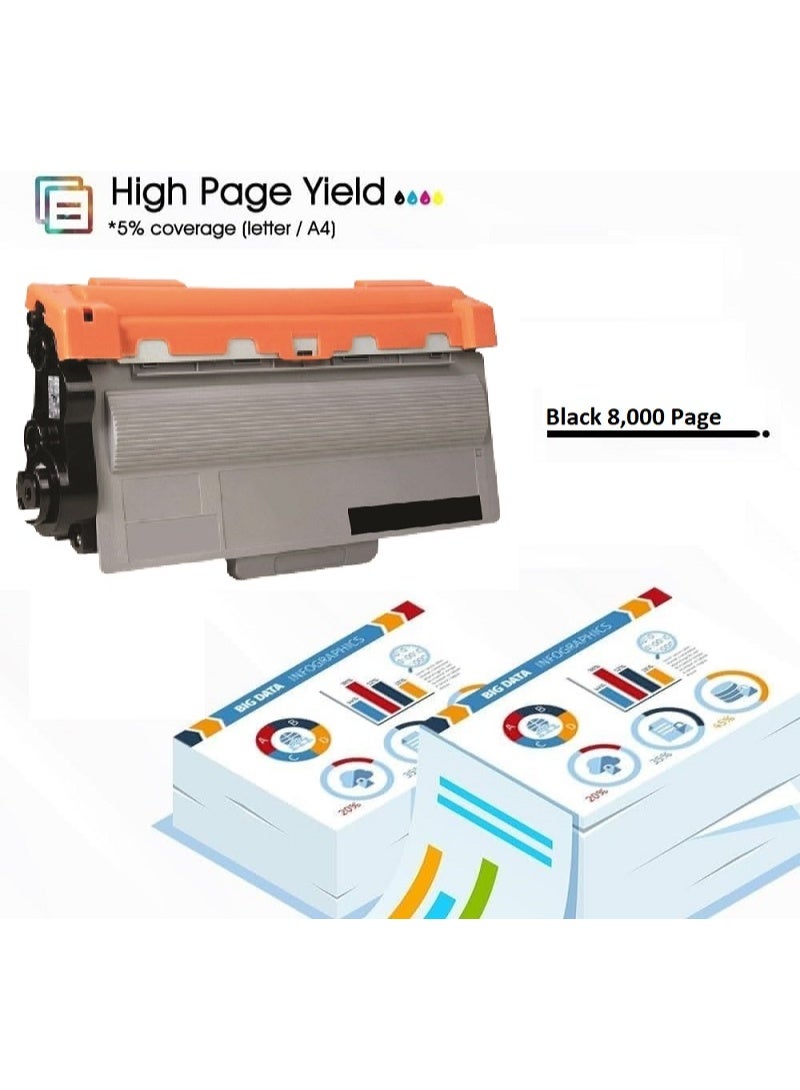 TN-3380 Black Toner Cartridge Replacement For Brother HL 5440D, 5450DN, 5470DW, 5470DWT, HL 6180DW, HL 6180DWT, MFC 8510DN, 8520DN, 8950DW, DCP 8110DN, 8250DN (Black) - Image 4