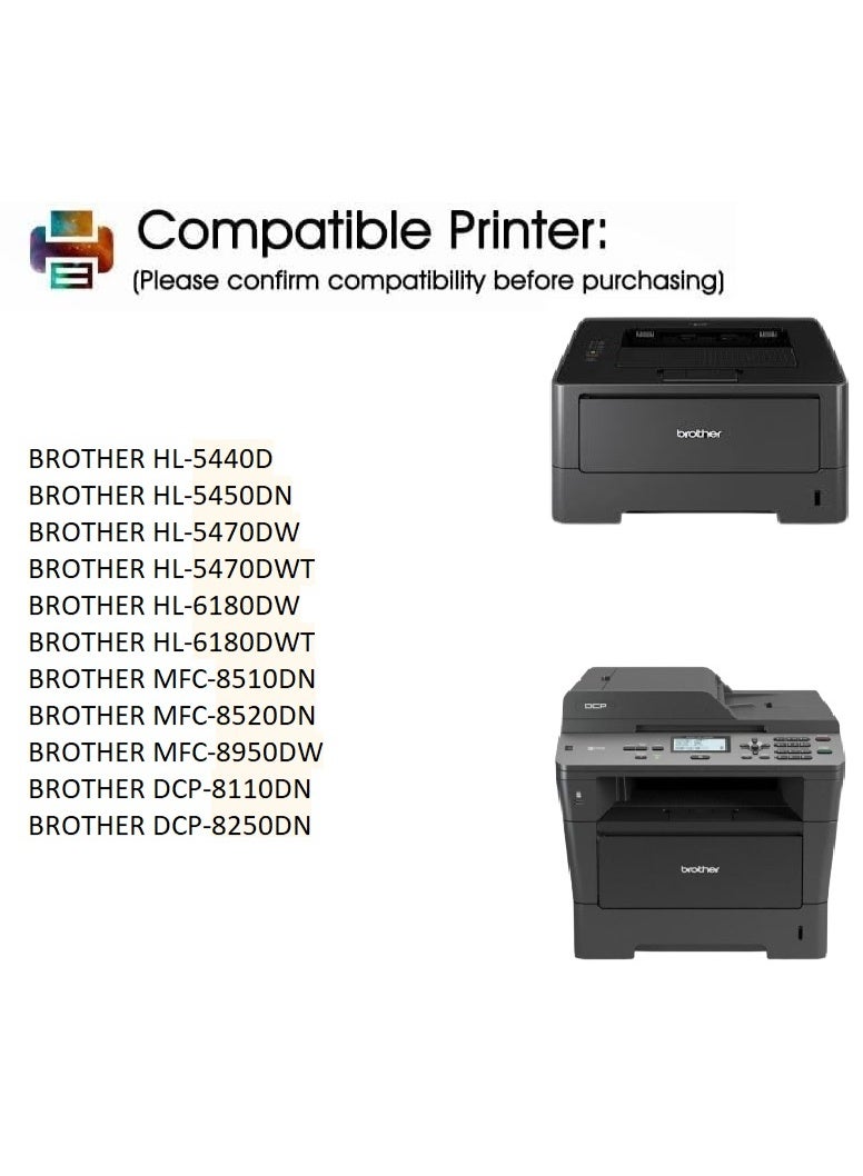 TN-3380 Black Toner Cartridge Replacement For Brother HL 5440D, 5450DN, 5470DW, 5470DWT, HL 6180DW, HL 6180DWT, MFC 8510DN, 8520DN, 8950DW, DCP 8110DN, 8250DN (Black) - Image 5