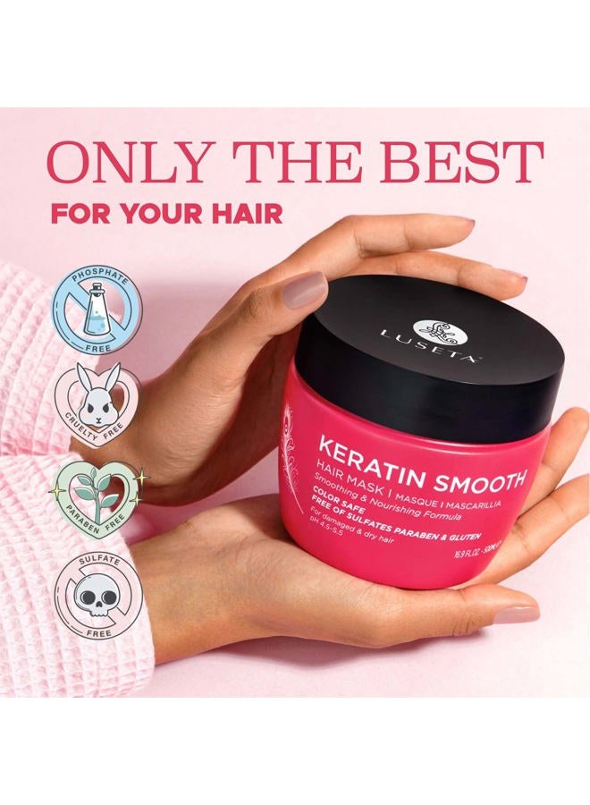 L LUSETA Luseta Keratin Smooth Hair Mask Hydrating & Nourishing for Dry Damaged Hair 16.9 oz - Image 4