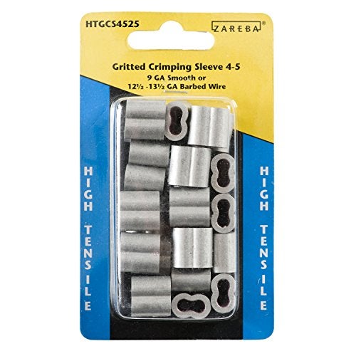 Zareba Gritted Crimping Sleeve 4-5 - Splice Wire, In-Line Strainers & Loops at End Posts - Use with 12.5 to 13.5 Gauge Wire - 25 Pack - HTGCS4525 - Image 1