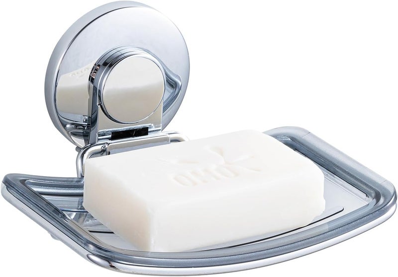 Taili Chrome Soap Dish for Shower, Max Hold 5 KG Suction Soap Holder for Bathroom, Bathtub, Wall Mounted, Waterproof, Drill-Free, Removable Metal Shower Organizer, Stainless Steel Sponge Sink Holder - Image 1