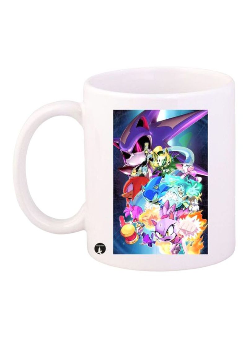 RKN Sonic Printed Mug White Blue Purple Standard Size