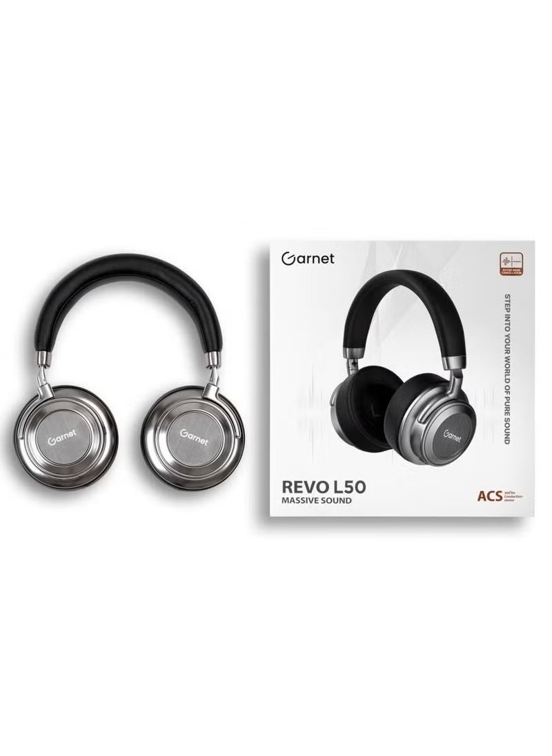 GARNET - Wireless headphones with active noise cancellation technology for an exceptional audio experience. Equipped with effective sound isolation technology that ensures you enjoy clear listening without any interference. - Image 1