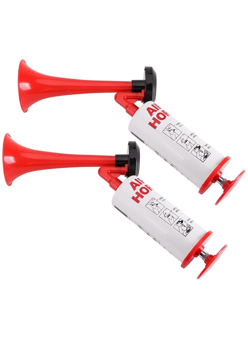 Generic Handheld Air Horn, Metal Super Loud Noise Maker Bear Horn Self Defense Portable Air Pump Horn Sports and Marine Signal Safety Alarm Horn for Boating, Sports Events, Birthday Parties (RED - 2PCS)  - Image 1