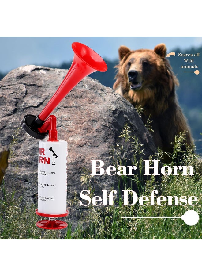 Generic Handheld Air Horn, Metal Super Loud Noise Maker Bear Horn Self Defense Portable Air Pump Horn Sports and Marine Signal Safety Alarm Horn for Boating, Sports Events, Birthday Parties (RED - 2PCS)  - Image 3