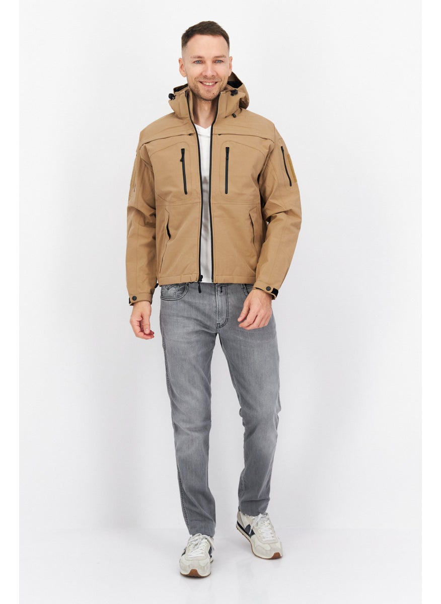 511 Tactical - Men  Hooded Long Sleeve Plain Jacket, Brown - Image 1
