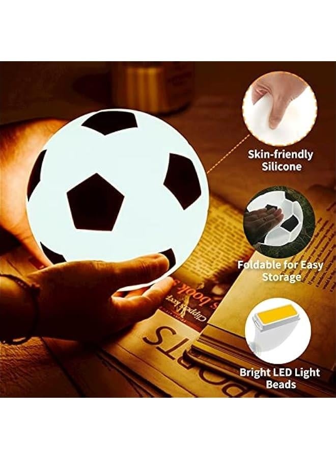 GZKPL Soccer Night Light, Touch Table Desk Lamp Football Toys Gifts, Battery Powered LED Rechargeable Room Light Soccer Gifts for Baby Boys Girls Kids Adults Sport Fan, Bedroom Party Home Decor - Image 2