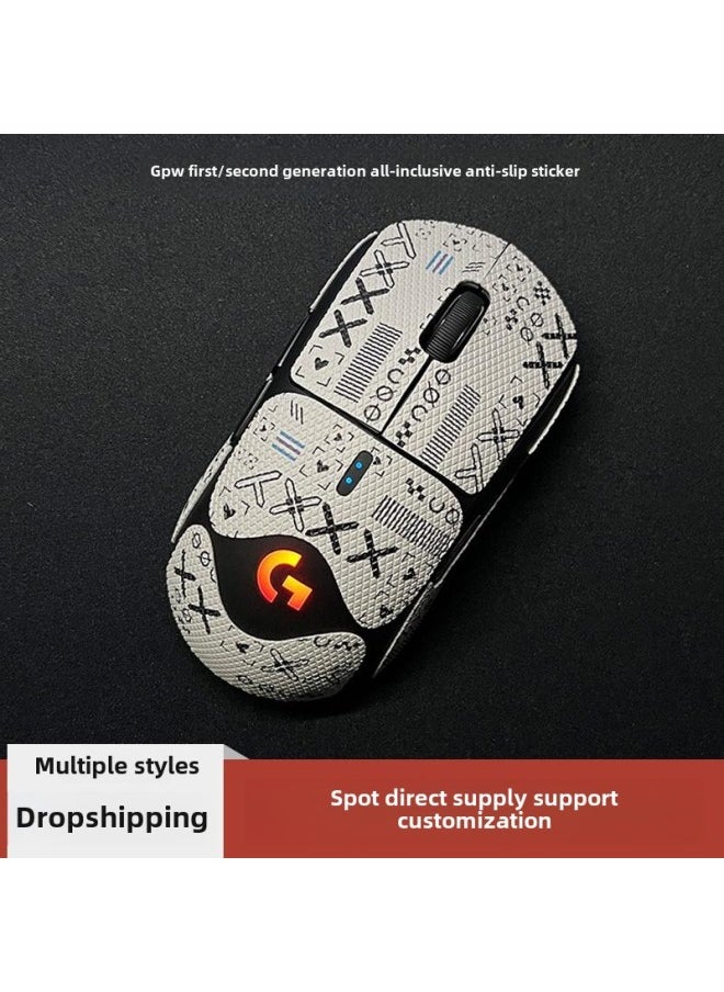 Generic - Anti-slip Mouse Stickers Logitech GPW One Or Two Generation GPROX Special All-inclusive Sweat-absorbent Anti-sweat Hand Stickers Lizard Skin-Color:gpw Second Generation ] - Image 1