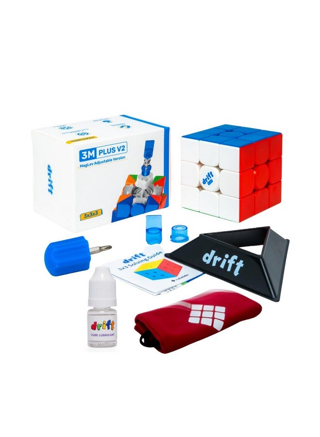 Cubelelo Cubelelo Drift 3M Plus v2 MagLev 3x3 Speedcube with Premium Pouch & Cube Lubricant Combo | Advanced MagLev Technology for Superior Stability | Ultra-Smooth Turns | Ideal for Speedcubers, Kids & Adults  - Image 1