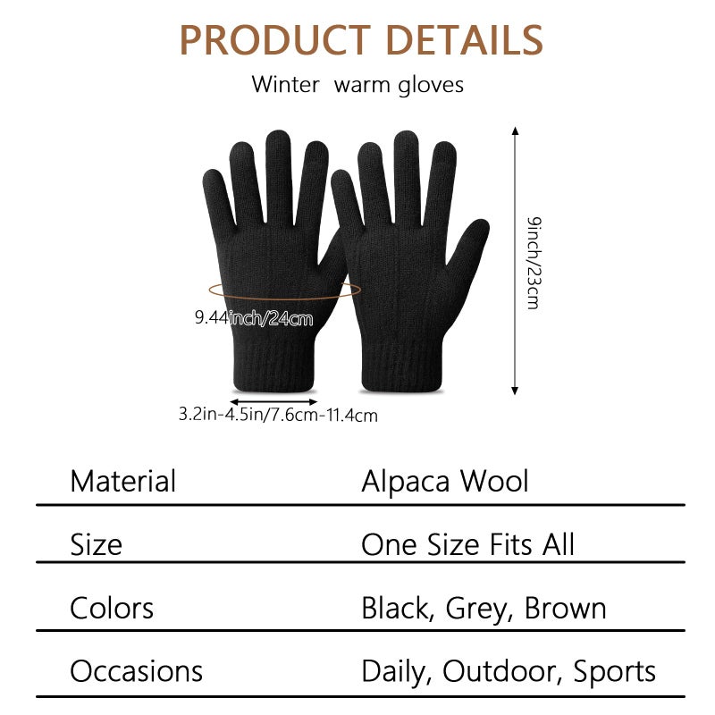 Tavaleu Winter Gloves Women Warm Womens Gloves Touch Screen Thermal Cable Knit Wool Fleece Lined Gloves for Cold Weather, Beige - Image 4