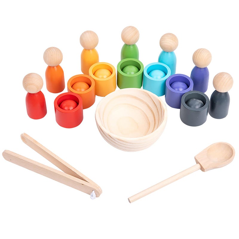 BBtinker Montessori Wooden Balls in Cups Toddler Color Sorting Toys and Matching Game Preschool Learning Activities Educational Fine Motor Skill Toy for Kids - Image 3