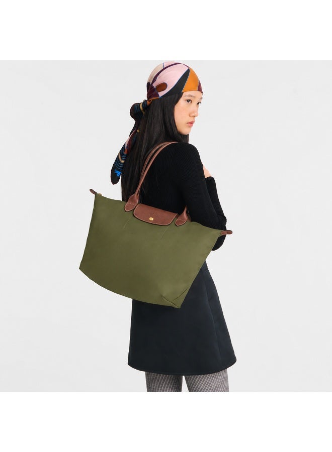 Longchamp Le Pliage Large Foldable Tote Bag - Military Olive Green - Image 2