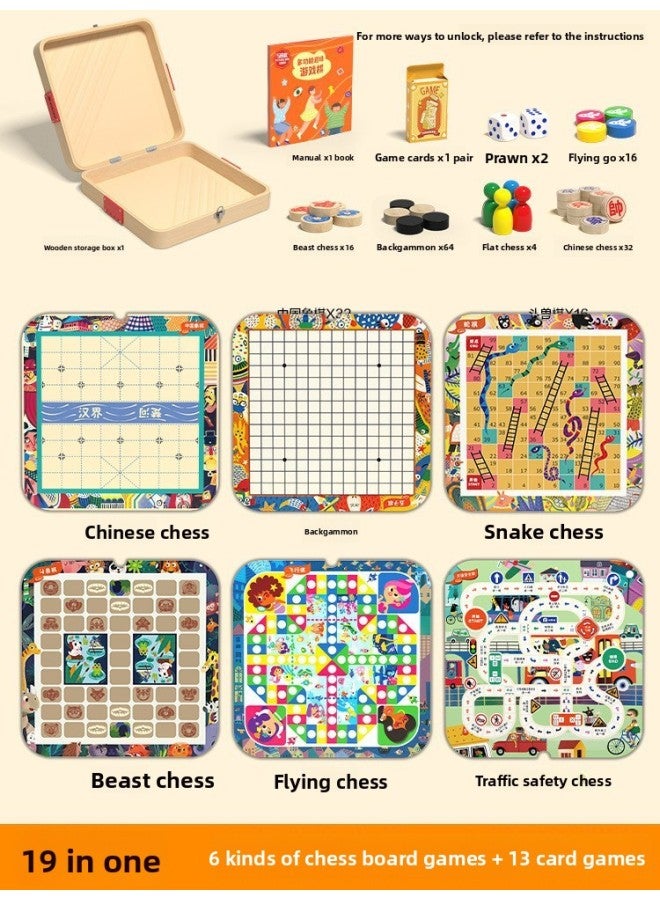 لعبة الشطرنج الخشبية متعددة الوظائف، الشطرنج الطائر، لعبة الطاولة التفاعلية بين الوالدين والطفل، ألعاب تعليمية للأطفال