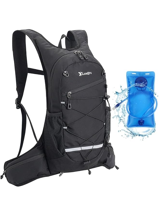 PROMASS Hydration Backpack Insulated Cycling Running Pack, Ultralight Thermal Tactical Bicycle Backpack Rucksack with Leak-Proof Water Bladder, 2L Water Running Vest Bag for Trail Biking Hiking Race Marathon