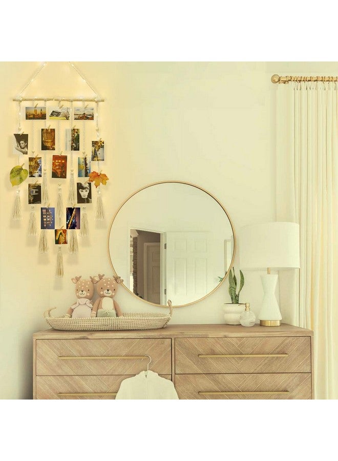 Homecor Homecor Hanging Photo Display Wall Decor, Macrame Wall Hanging Boho Room Bedroom Decor, Picture Frame Collage Board with Light 30 Clip, Christmas Teenage Teen Girl Gifts Ages 10 11 12 13 14 Years Old - Image 2