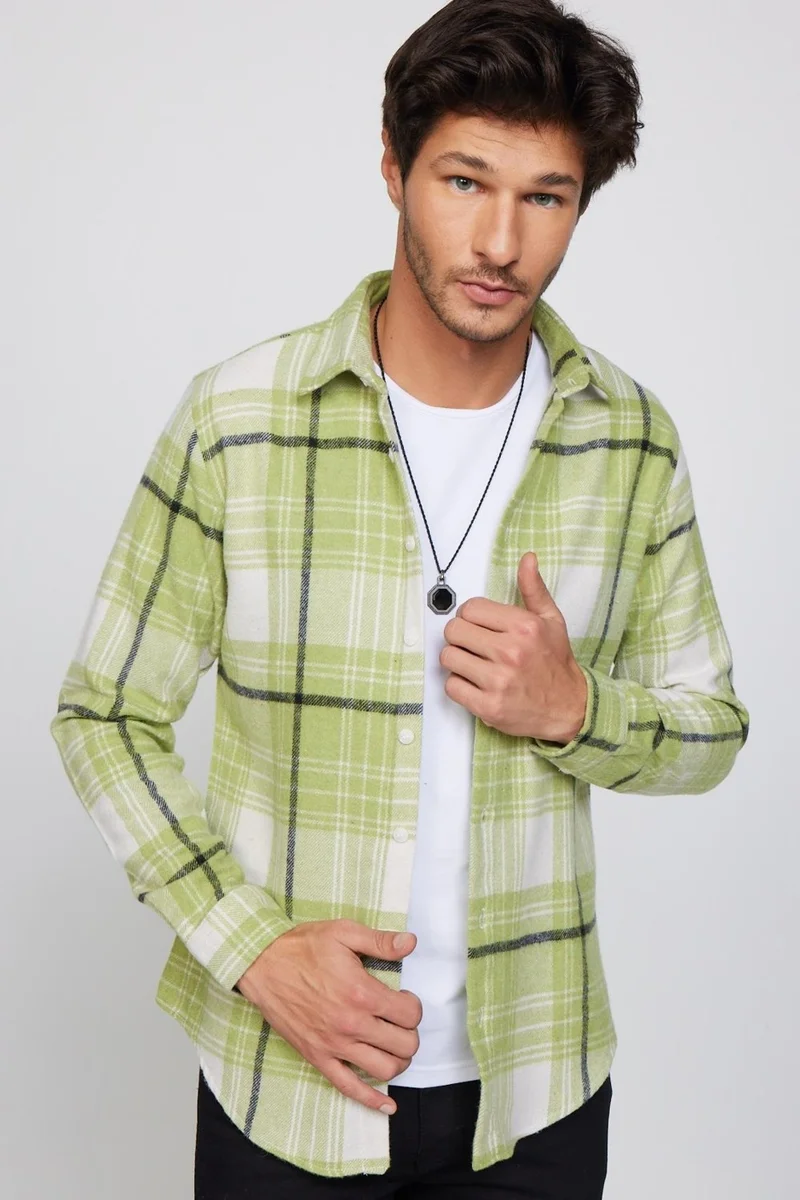تودورس Slim Fit Slim Fit Checked Lumberjack Men's Shirt