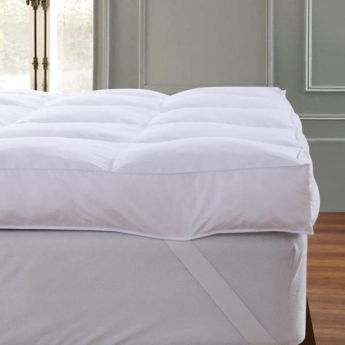 FULL SIZE MATTRESS TOPPER EXTRA SOFT PILLOW TOP MATTRESS TOPPER FULL COOLING THICK PLUSH BED TOPPER CLOUDLIKE DOWN ALTERNATIVE BAFFLE BOX WHITE FOR BACK PAIN RELIEF