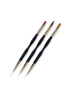 SYOSI Nail Pen, Nail Drawing Pen, Dual End Nail Art Pen Brush Acrylic Round Flat Painting Drawing Liner Nail Tools, Drawing Flower Pen, Durable, Easy to Clean, Nail Brush, High Quality 3 Pcs  - Image 3