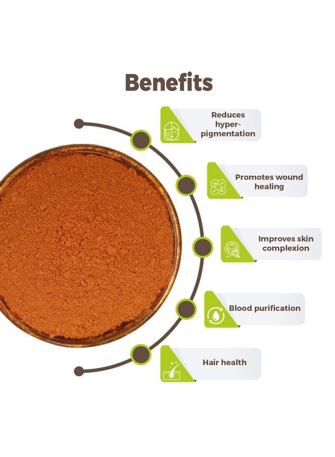 CARMEL ORGANICS CARMEL ORGANICS Manjistha Root Powder 250 Gram, Herbal Skin Cleanser & Blood Purifier and For Your Hair Care, Natural Herbal Powder, No Added Preservatives & Additives  - Image 5