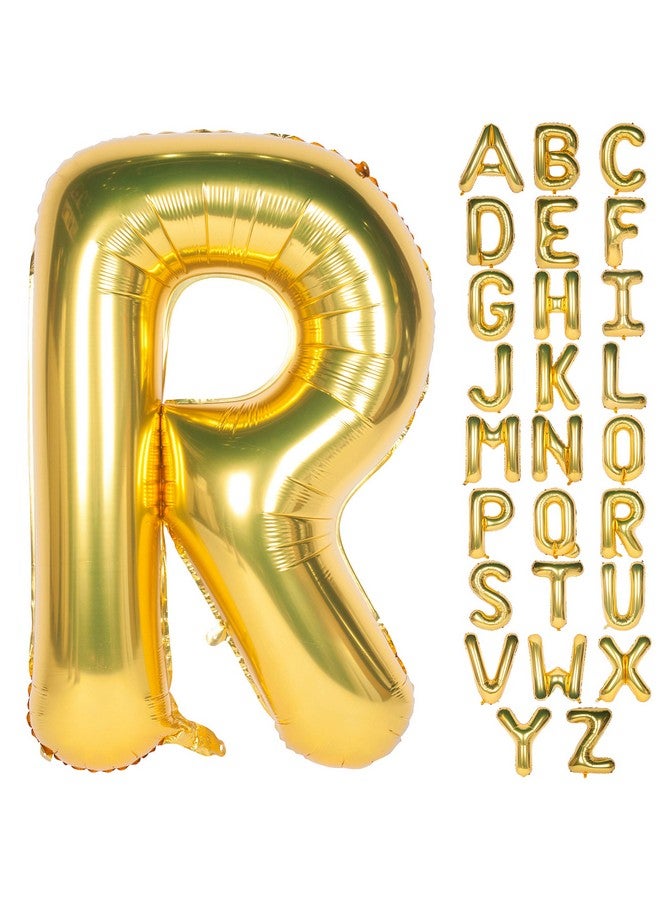 CHANGZHONG Letter Balloons 40 Inch Giant Jumbo Helium Foil Mylar For Party Decorations Gold (Letter R 40 Gold) - Image 1