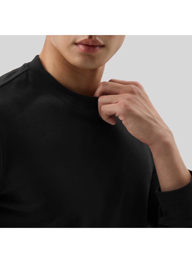 Markless Infrared Thermal Long-sleeve T-shirt For Men, Autumn And Winter Round Neck Undershirt, Men's Clothing 4604 Starry Sky Black XL - Image 1