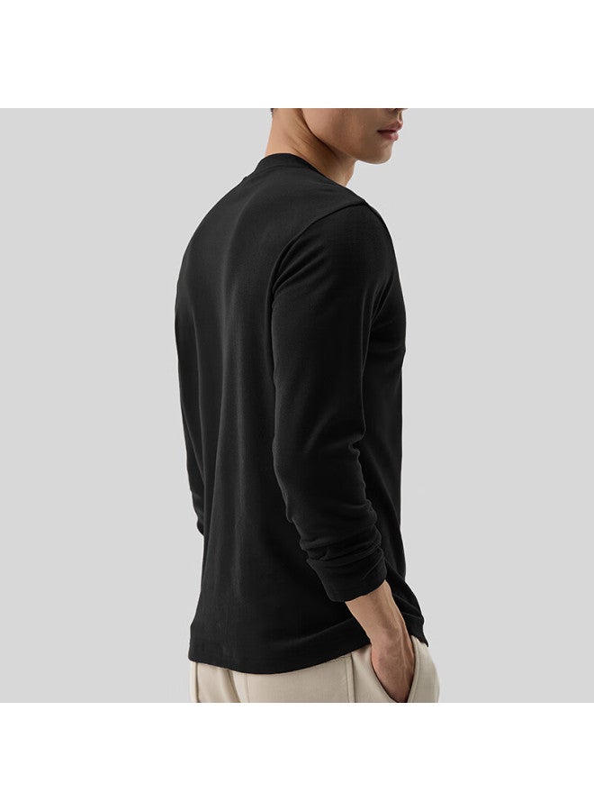 Markless Infrared Thermal Long-sleeve T-shirt For Men, Autumn And Winter Round Neck Undershirt, Men's Clothing 4604 Starry Sky Black XL - Image 2