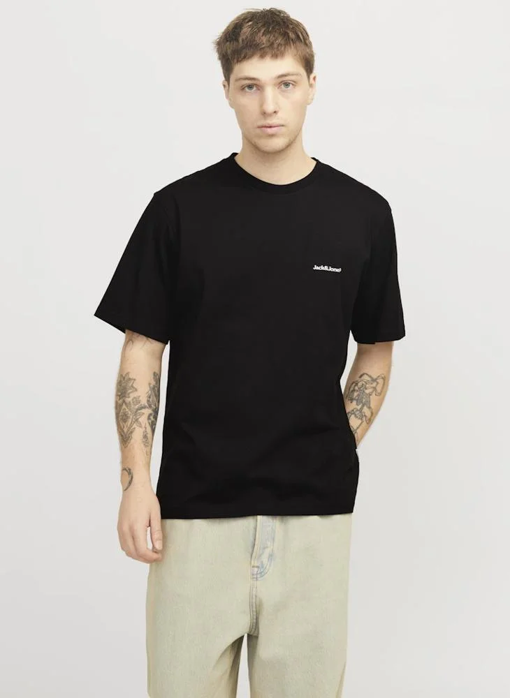 جاك اند جونز Jorsplit Logo Crew Neck T-Shrt