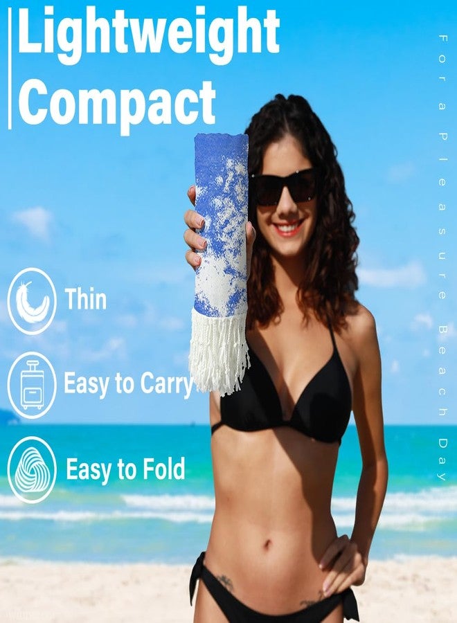Widdonen Thin Turkish Beach Towel Lightweight Quick Dry Absorbent Cotton Bathroom Bath Pool Swim Towels Extra Large Oversized Sand Free Beach Accessories Essentials Cloud Gifts for Adult - Image 2