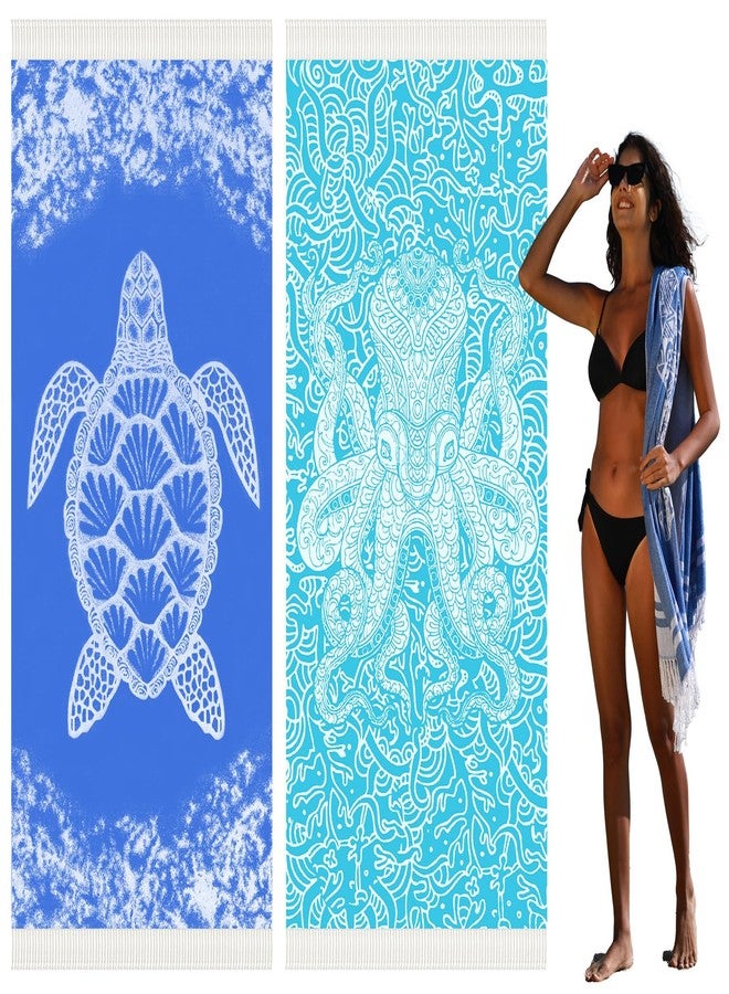 Widdonen Thin Turkish Beach Towel Lightweight Quick Dry Absorbent Cotton Bathroom Bath Pool Swim Towels Extra Large Oversized Sand Free Beach Accessories Essentials Cloud Gifts for Adult - Image 1
