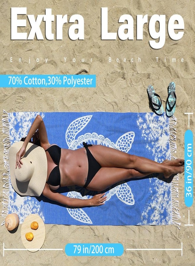 Widdonen Thin Turkish Beach Towel Lightweight Quick Dry Absorbent Cotton Bathroom Bath Pool Swim Towels Extra Large Oversized Sand Free Beach Accessories Essentials Cloud Gifts for Adult - Image 5