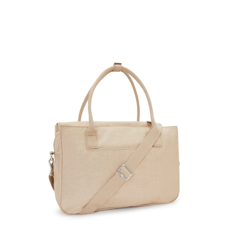 kipling Superworker S Sparkled Beige Small Working Bag With Removable Shoulder Strap - Image 2