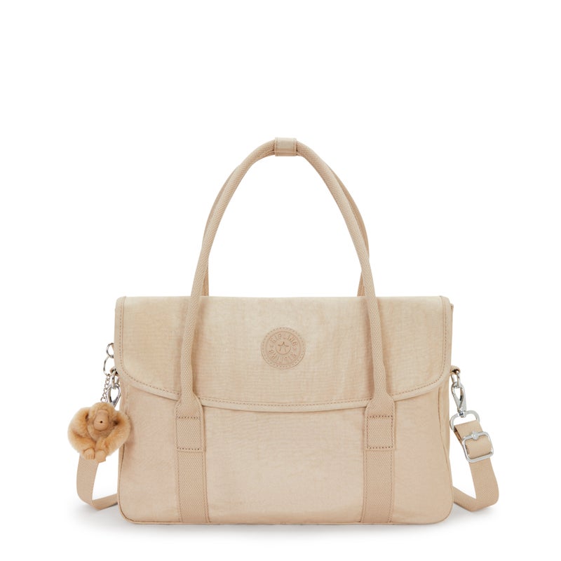 kipling Superworker S Sparkled Beige Small Working Bag With Removable Shoulder Strap - Image 1