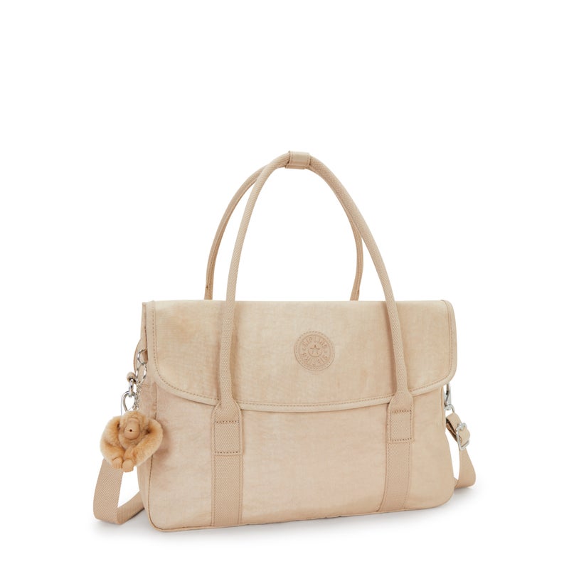kipling Superworker S Sparkled Beige Small Working Bag With Removable Shoulder Strap - Image 4