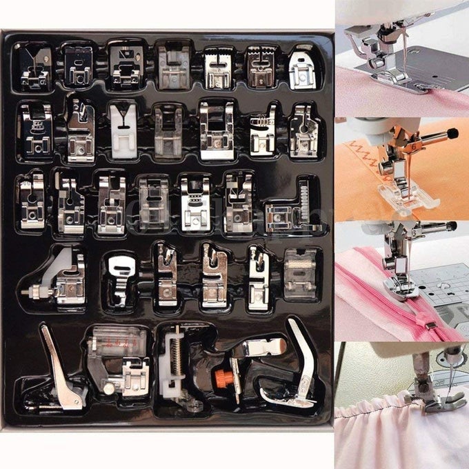 32 PCS DOMESTIC SEWING FOOT PRESSER FEET SET FOR SINGER BROTHER JANOMEKENMORE BABYLOCKELNATOYOTANEW HOMESIMPLICITY AND LOW SHANK SEWING MACHINES