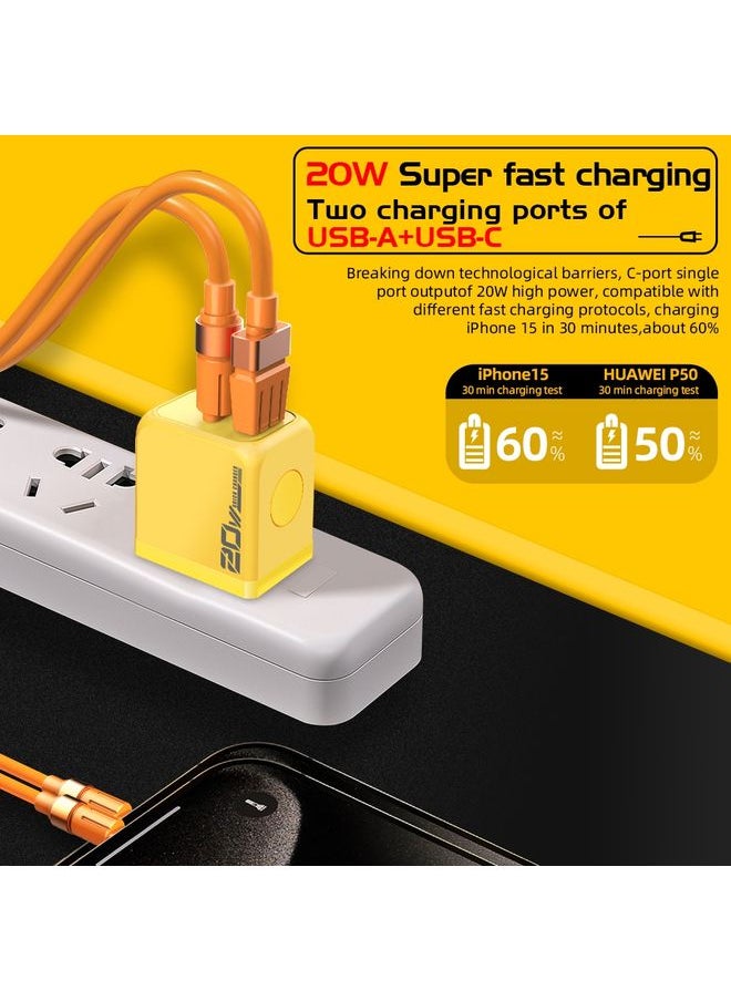 HuHa - M167 PD 20W Type-C and USB QC 3.0 Fast Charger, Specification:US Plug(White) - Image 1