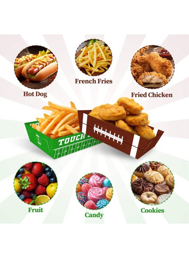 Utolily 36pcs Football Disposable Paper Food Trays Super Football Bowl Birthday Serving Paper Food Boats Game Day Party Decorations - Image 3