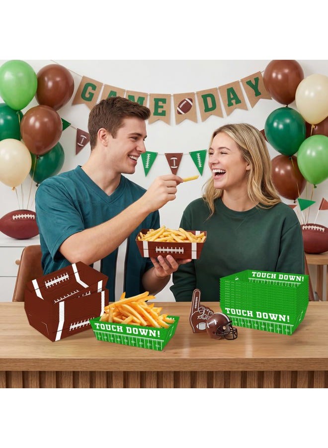 Utolily 36pcs Football Disposable Paper Food Trays Super Football Bowl Birthday Serving Paper Food Boats Game Day Party Decorations - Image 4